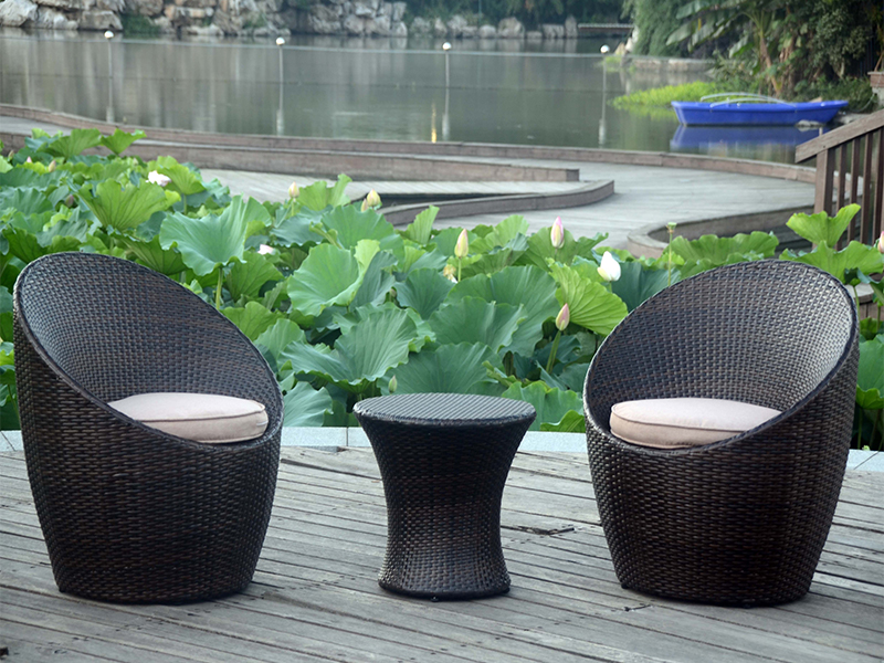 Sofá de varanda de 3pcs, item de pátio Rattan Conjunto YQR-091