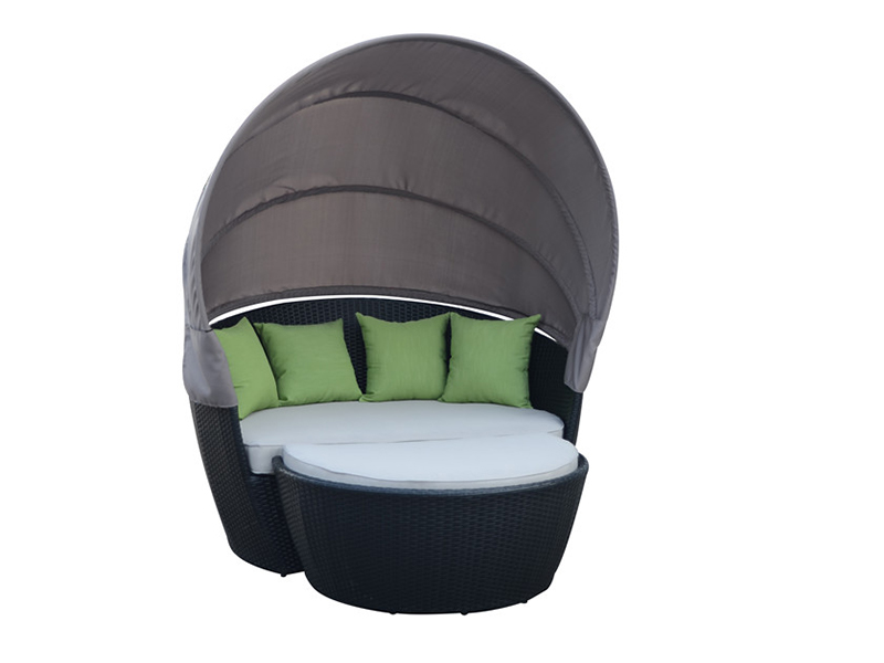 Cama do dossel de vime ao ar livre YQR-285