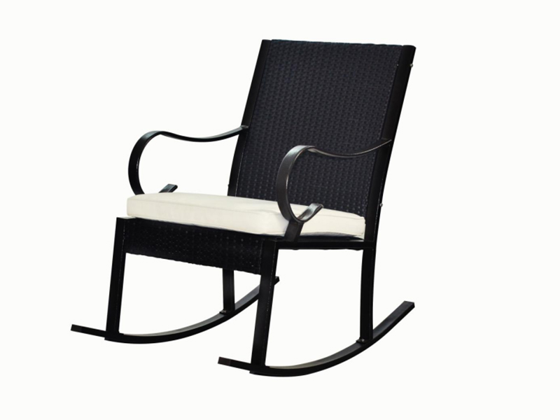 cadeira de balanço ao ar livre de vime único, design knock-down yqr-374